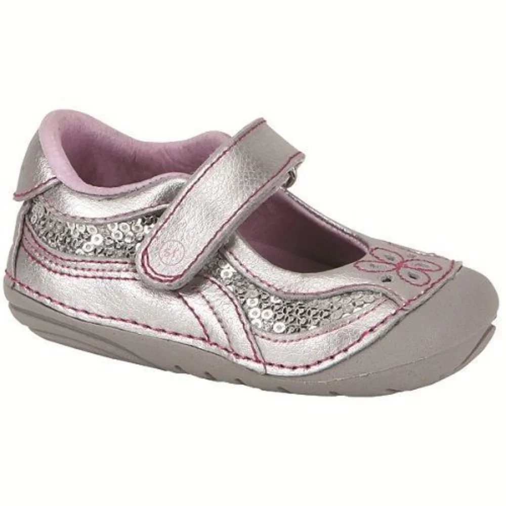 Stride Rite SRT SM Kaley First Walker (Infant/Toddler), Silver Metallic Size 3M